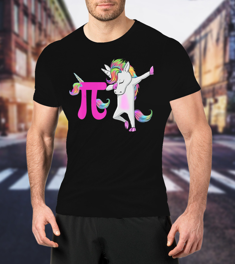 Happy Pi Day Unicorn Dabbing Math Rainbow Magic T-Shirt