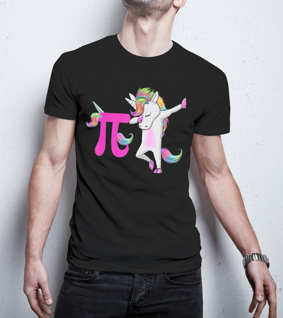Happy Pi Day Unicorn Dabbing Math Rainbow Magic T-Shirt