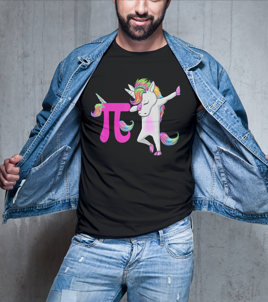 Happy Pi Day Unicorn Dabbing Math Rainbow Magic T-Shirt