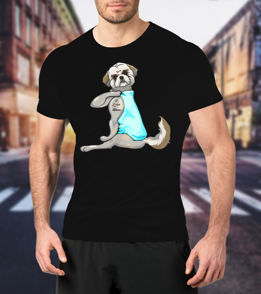 Shih Tzu I Love Mom Tattoo T-Shirt