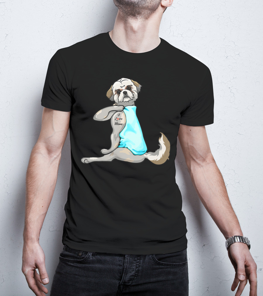 Shih Tzu I Love Mom Tattoo T-Shirt