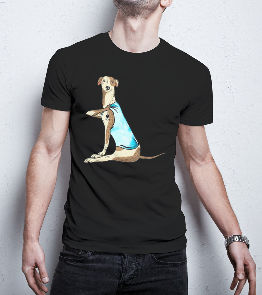 Whippet Dog I Love Mom Tattoo Iconic T-Shirt