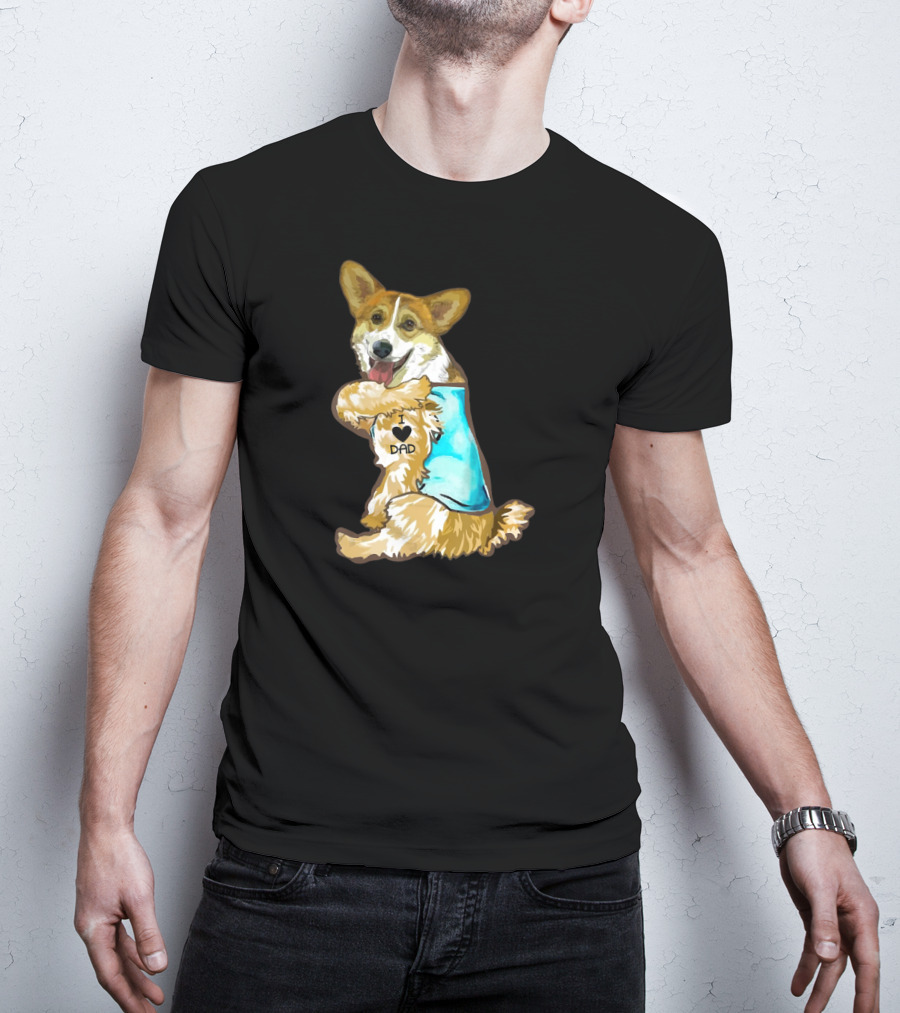 I Love Dad Corgi Father's Day For T-Shirt