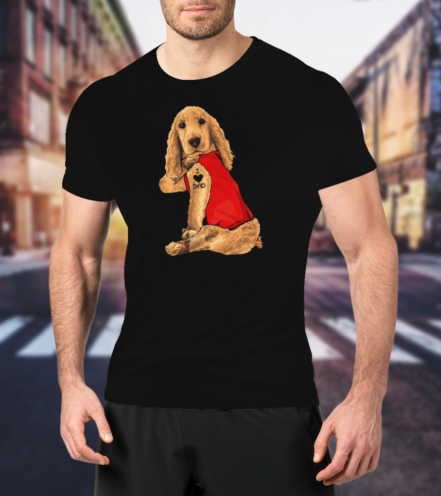 I Love Dad English Cocker Spaniel Red T-Shirt