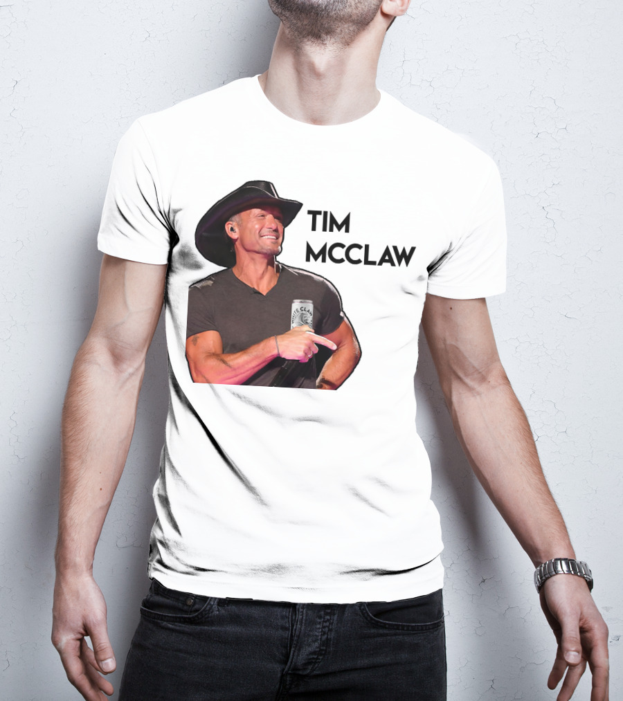 Tim McClaw White Claw Can Cowboy Hat T-Shirt