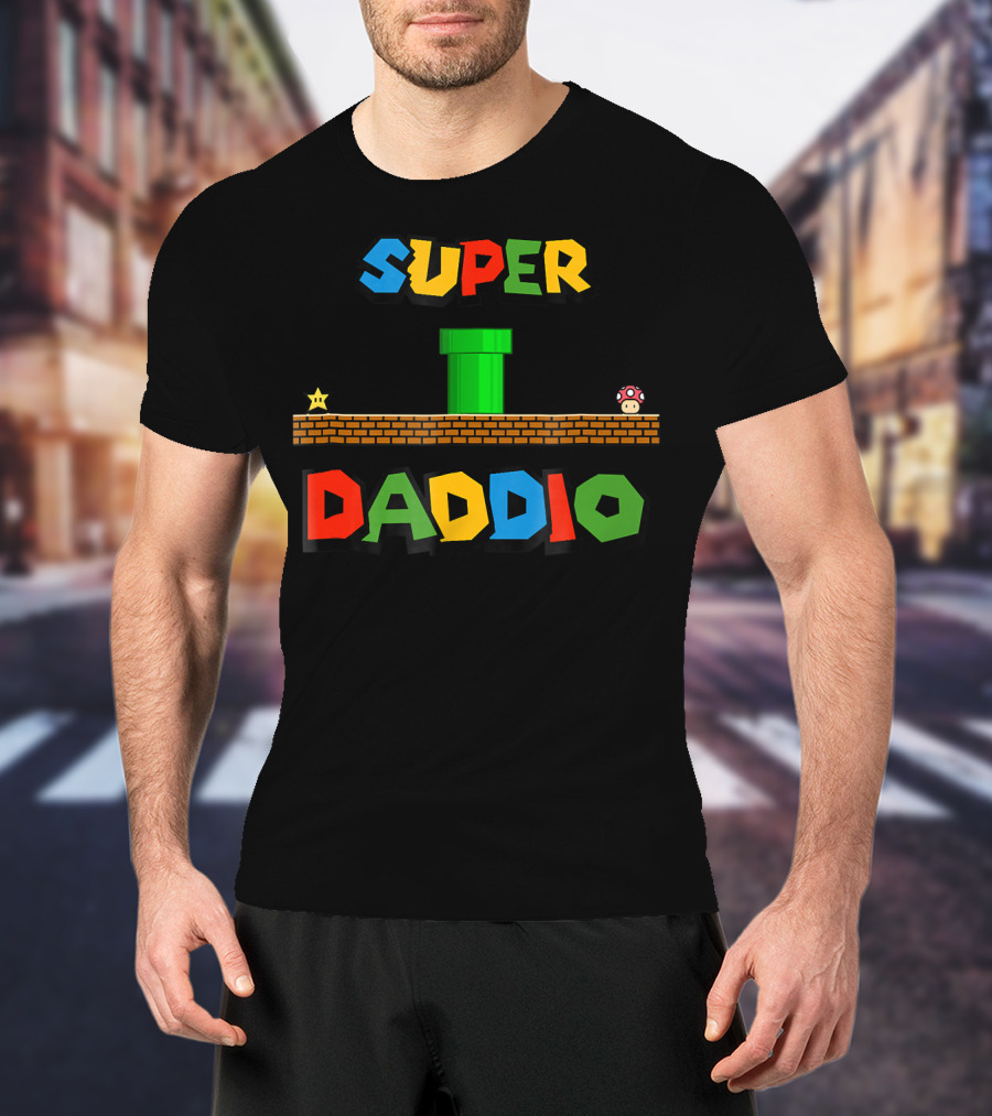 Super Daddio Nerdy Star Mushroom Pipe Block T-Shirt
