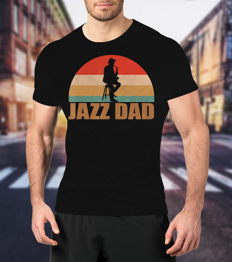 Jazz Dad Retro Vintage Saxophone T-Shirt