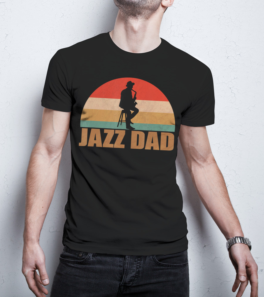 Jazz Dad Retro Vintage Saxophone T-Shirt