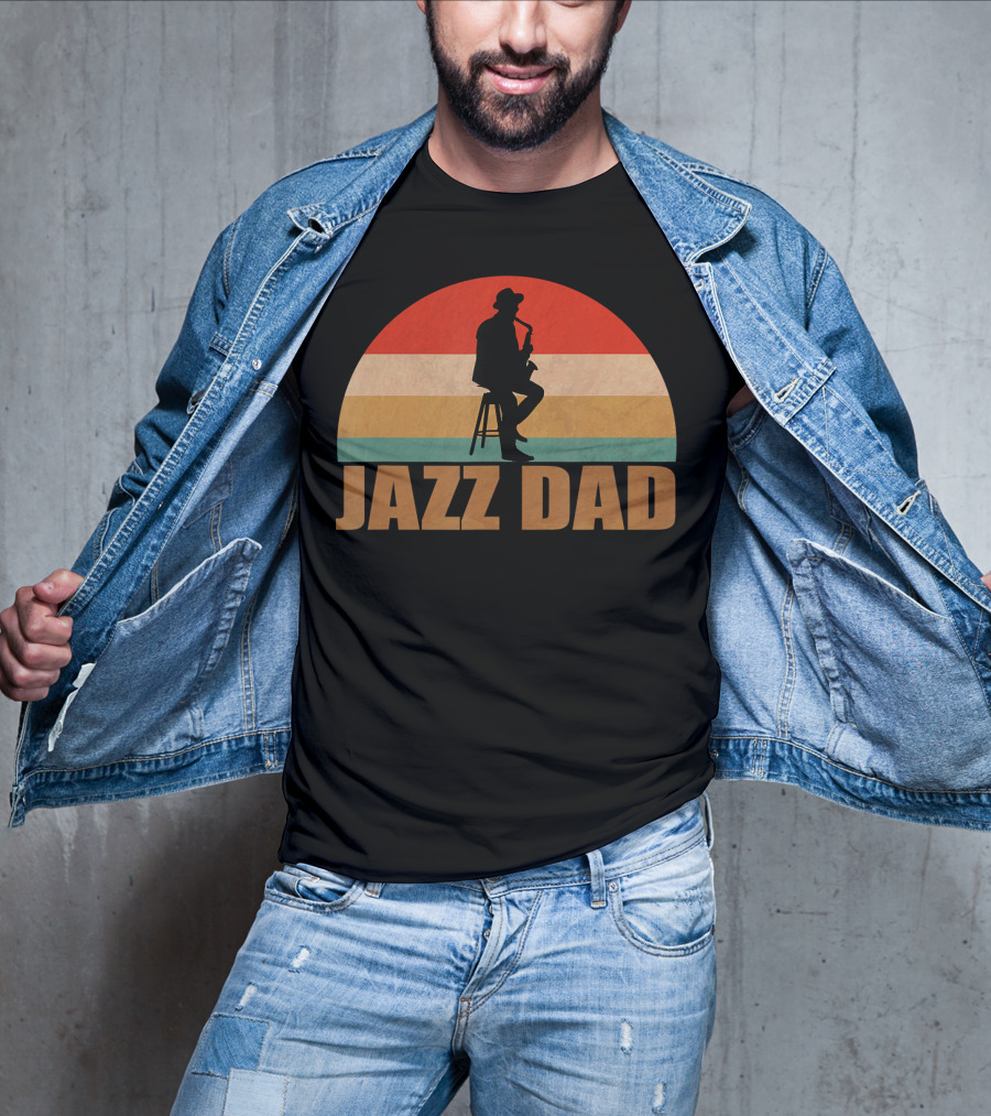 Jazz Dad Retro Vintage Saxophone T-Shirt