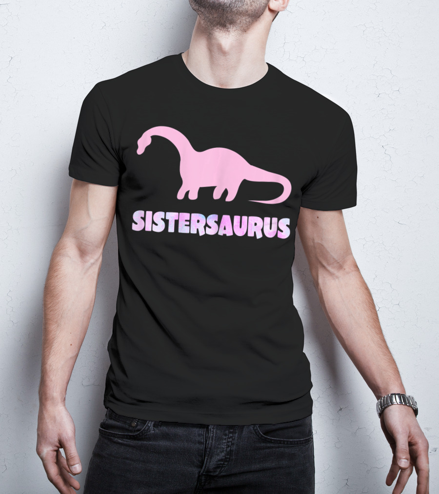 Sistersaurus Dinosaur Silhouette In T-Shirt