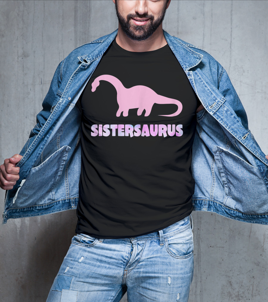 Sistersaurus Dinosaur Silhouette In T-Shirt