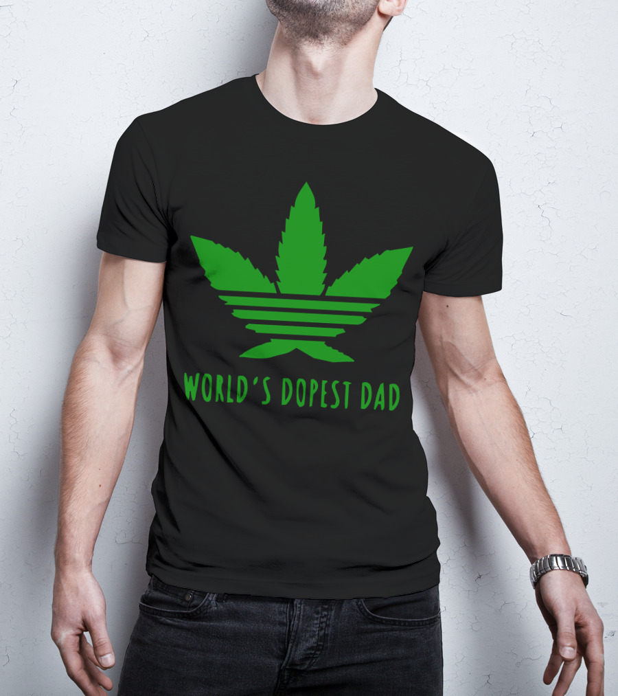 World's Dopest Dad Leaf T-Shirt