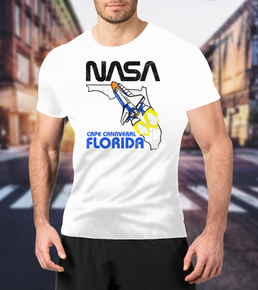 NASA Space Shuttle Florida Map Cape Canaveral T-Shirt