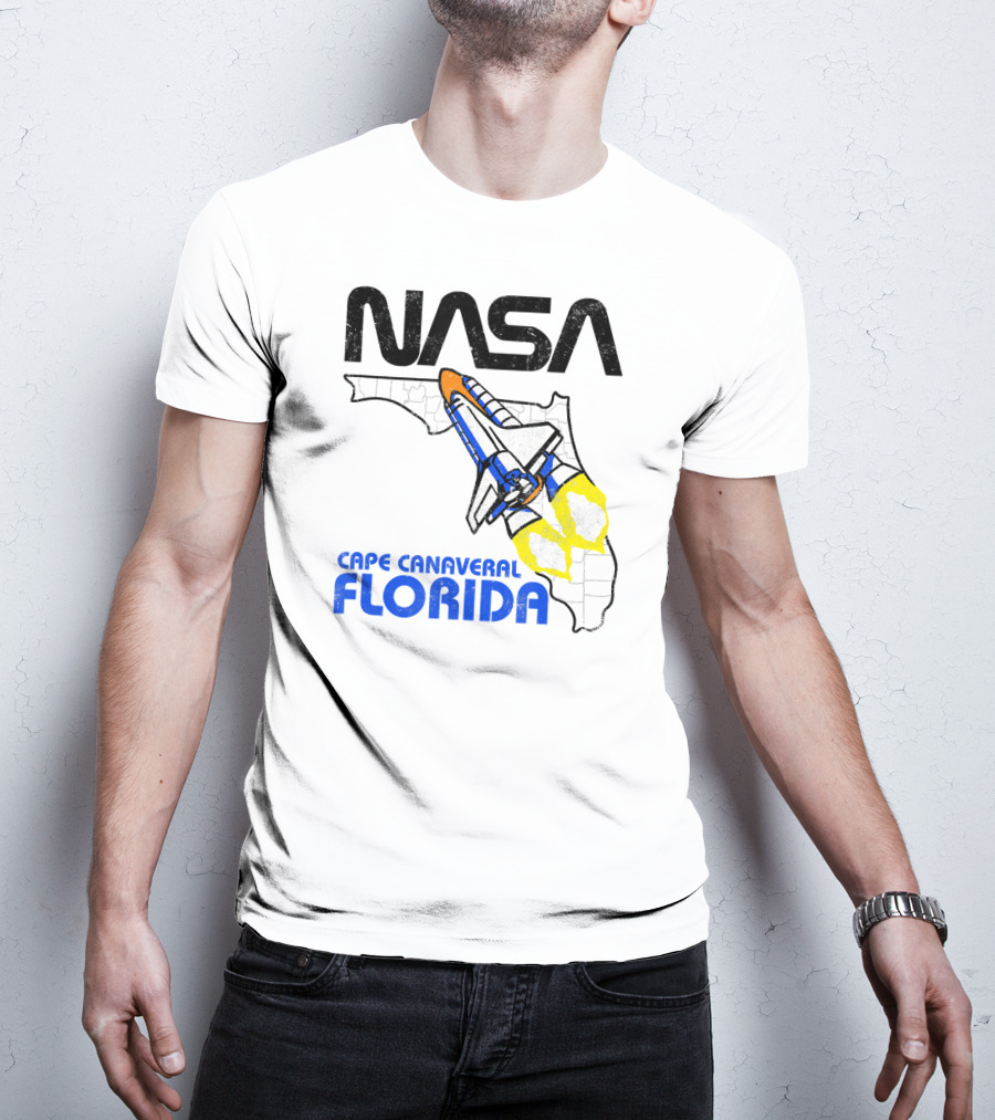 NASA Space Shuttle Florida Map Cape Canaveral T-Shirt
