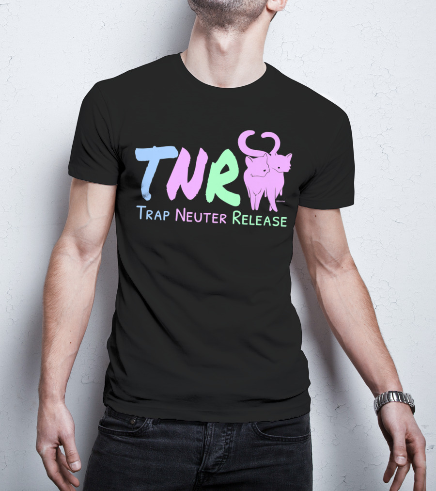 TNR Trap Neuter Release Feral Cat Lover Pastel Cats T-Shirt