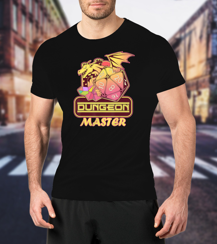 Dungeon Master Dragon D20 Dice Gaming T-Shirt