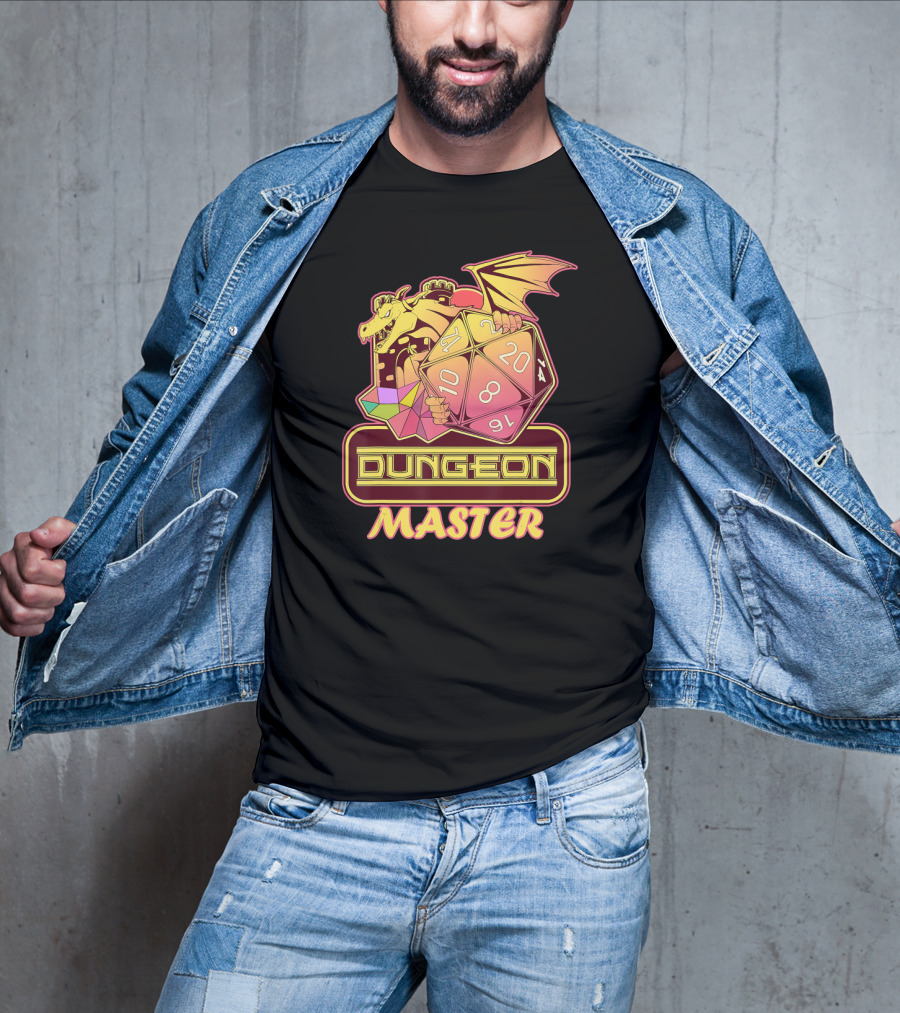 Dungeon Master Dragon D20 Dice Gaming T-Shirt