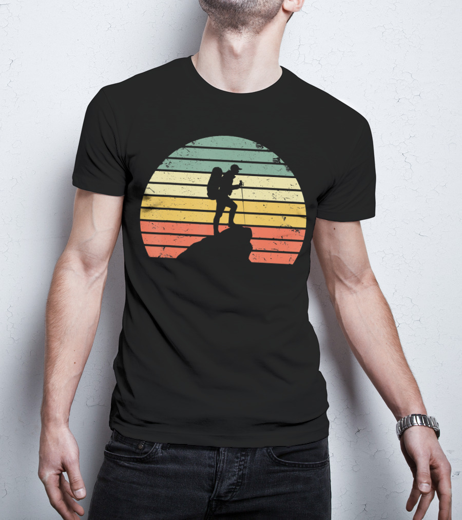 Vintage Hiking Retro Sunset Adventure T-Shirt