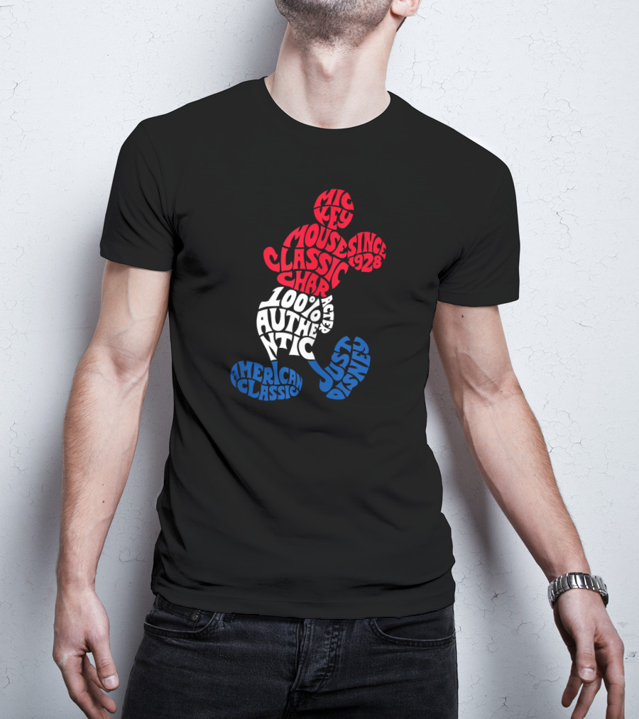 Disney Mickey Mouse American Classic 100% Authentic Since 1928 Just Character T-Shirt