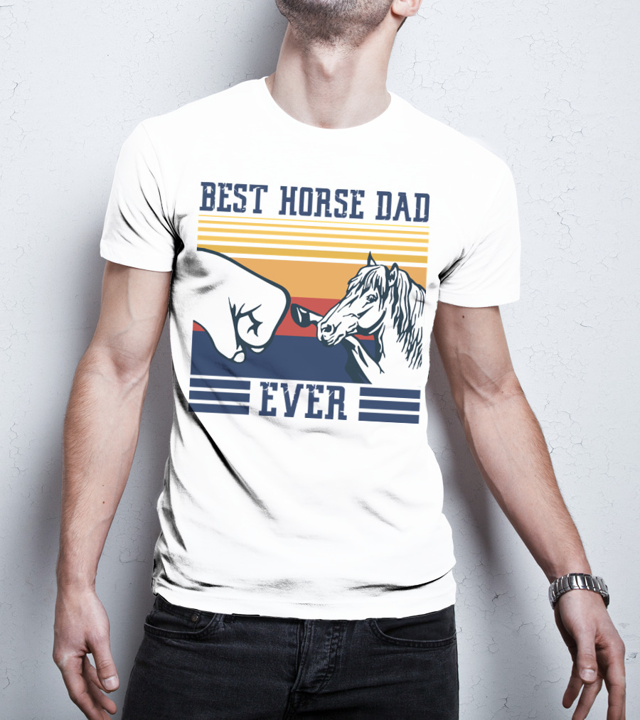 Best Horse Dad Ever Fist Bump Vintage Father T-Shirt