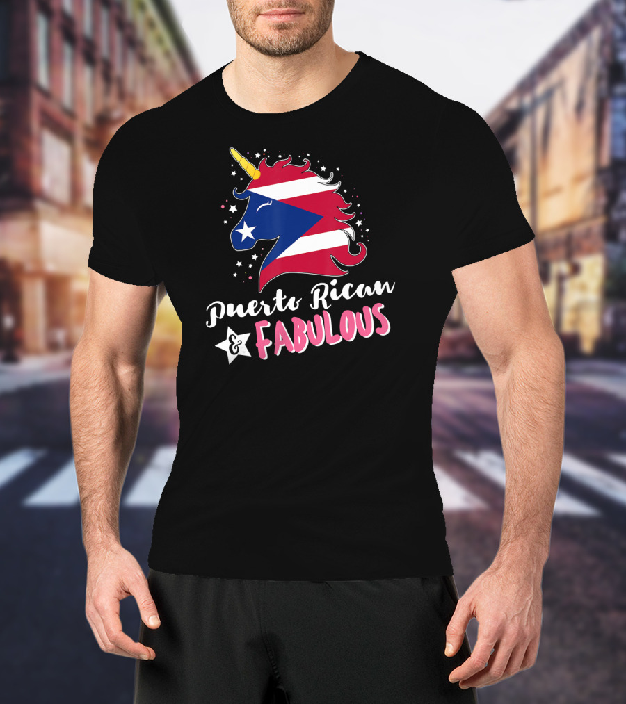 Puerto Rican And Fabulous Unicorn Puerto Rico Flag T-Shirt