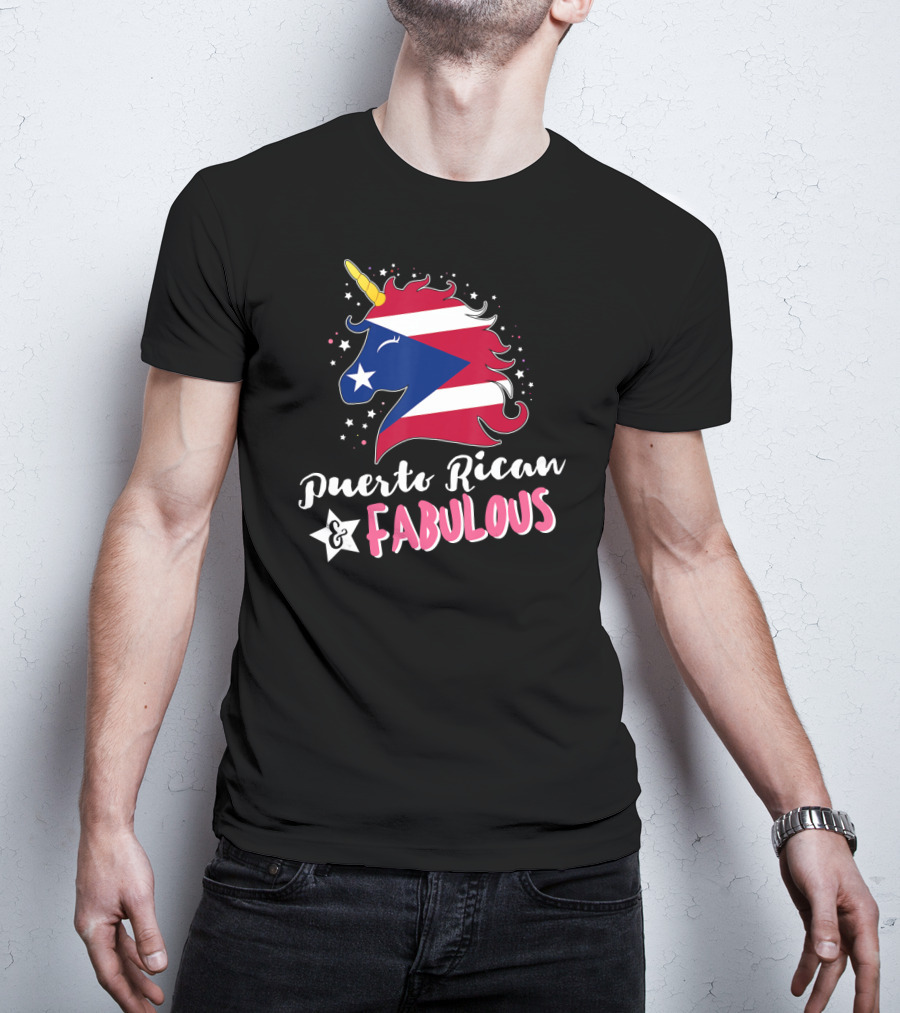Puerto Rican And Fabulous Unicorn Puerto Rico Flag T-Shirt