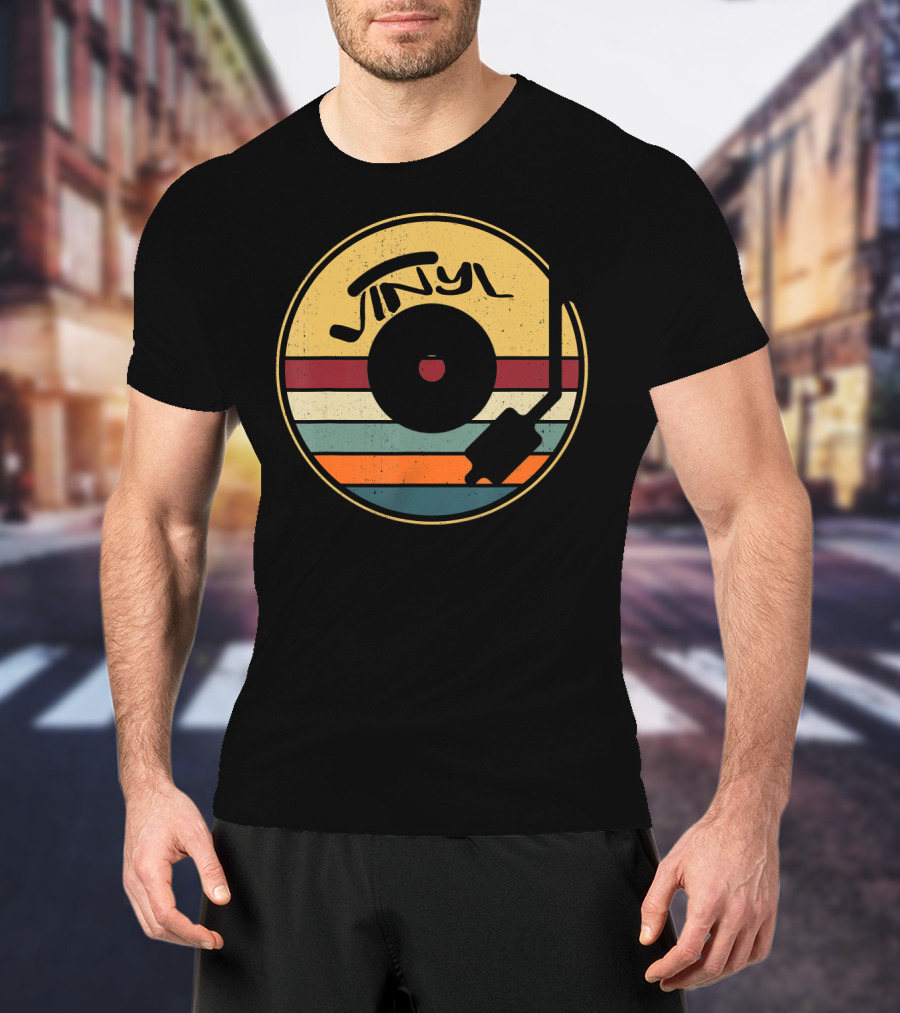 Vinyl Record Retro Stripes T-Shirt