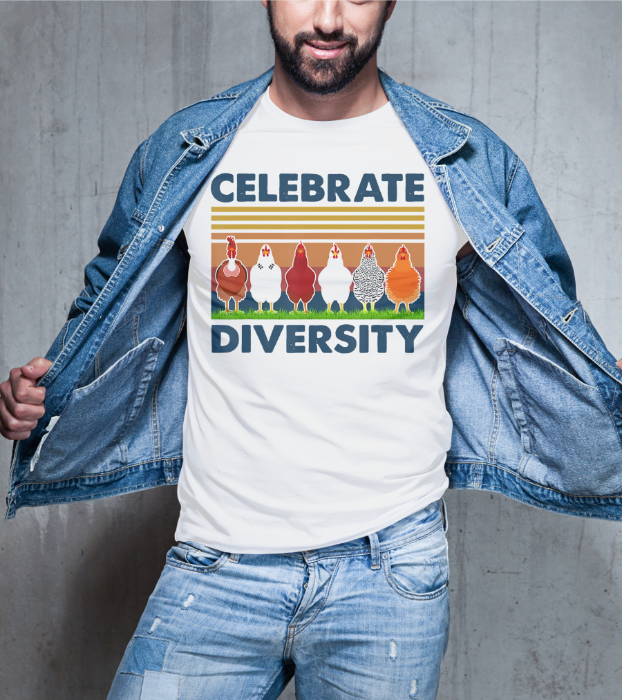 Celebrate Diversity With Chickens In Colorful Display T-Shirt