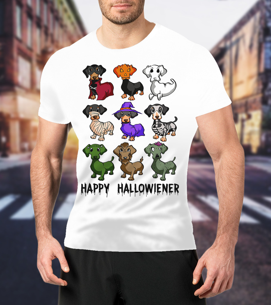 Happy Hallowiener Dachshund Costume Fun Halloween Dogs T-Shirt