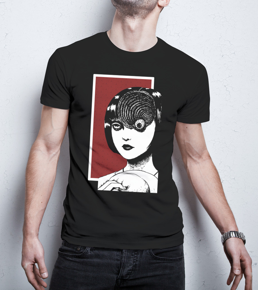 Junji Ito Uzumaki The Great Spiral Horror Manga Face With Spiral Eye T-Shirt