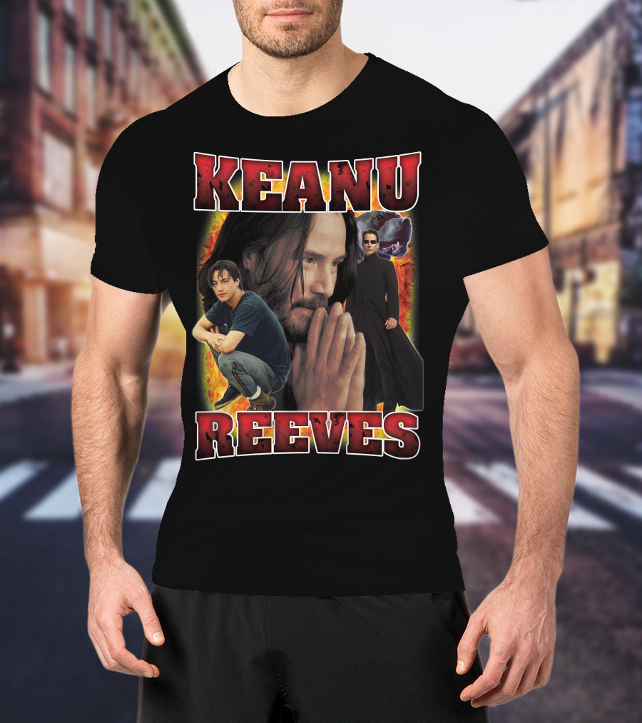 KEANU REEVES Collage With Iconic Movie Roles T-Shirt