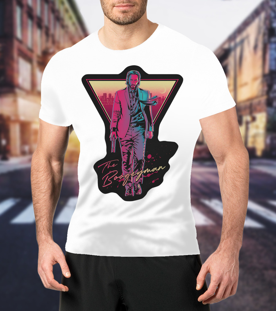 Keanu Reeves The Boogeyman Neon Cityscape T-Shirt