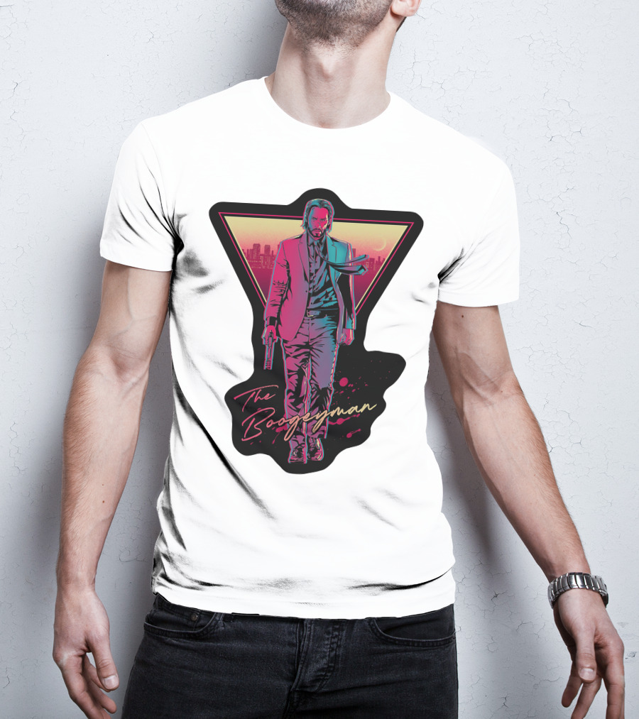 Keanu Reeves The Boogeyman Neon Cityscape T-Shirt
