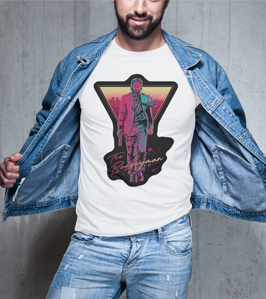 Keanu Reeves The Boogeyman Neon Cityscape T-Shirt