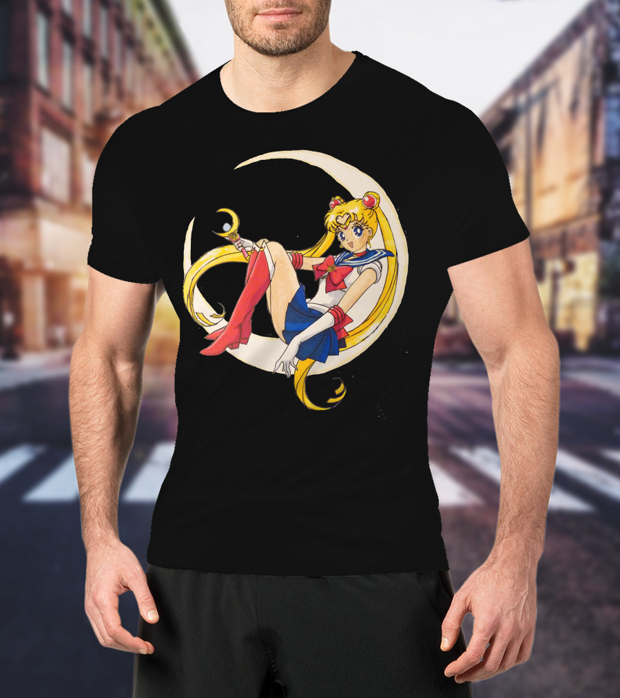Sailor Moon Crescent Wand And Moon T-Shirt