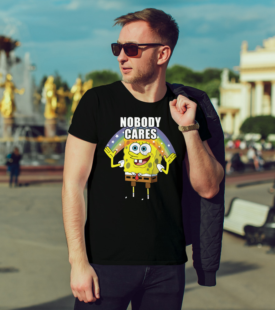 Spongebob Rainbow Nobody Cares T-Shirt