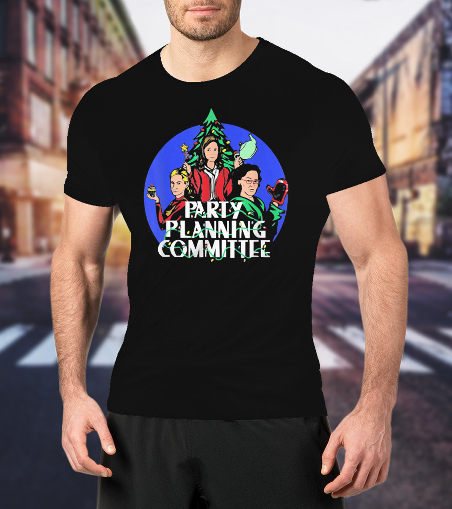 Party Planning Committee Merry Christmas Costume Characters T-Shirt