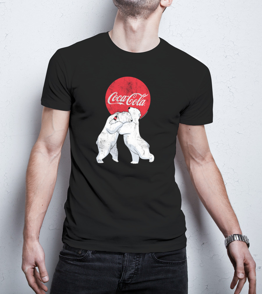 Coca Cola Christmas Polar Bears Embrace Classic T-Shirt
