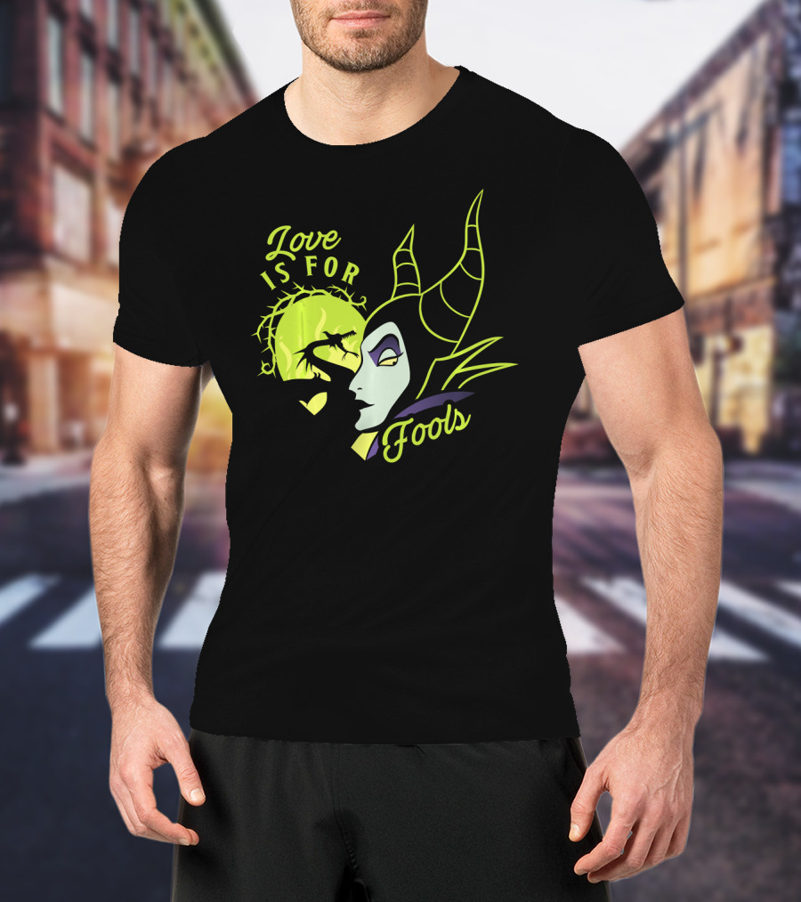 Disney Villains Valentine's Day Maleficent Love Is For Fools Thorns Moon Horns T-Shirt