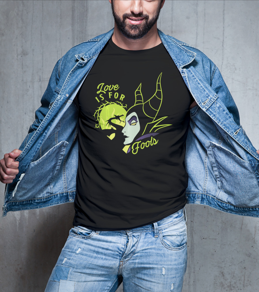 Disney Villains Valentine's Day Maleficent Love Is For Fools Thorns Moon Horns T-Shirt