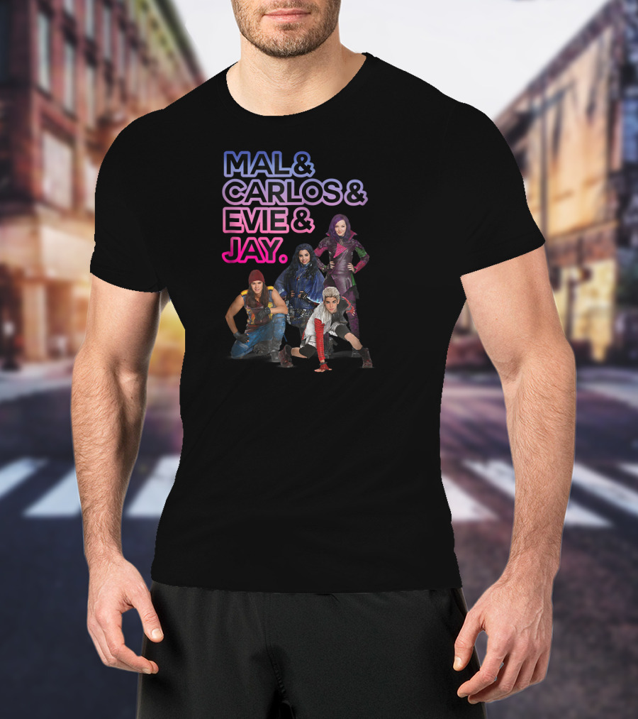 Mal And Carlos And Evie And Jay Disney Descendants Evil T-Shirt