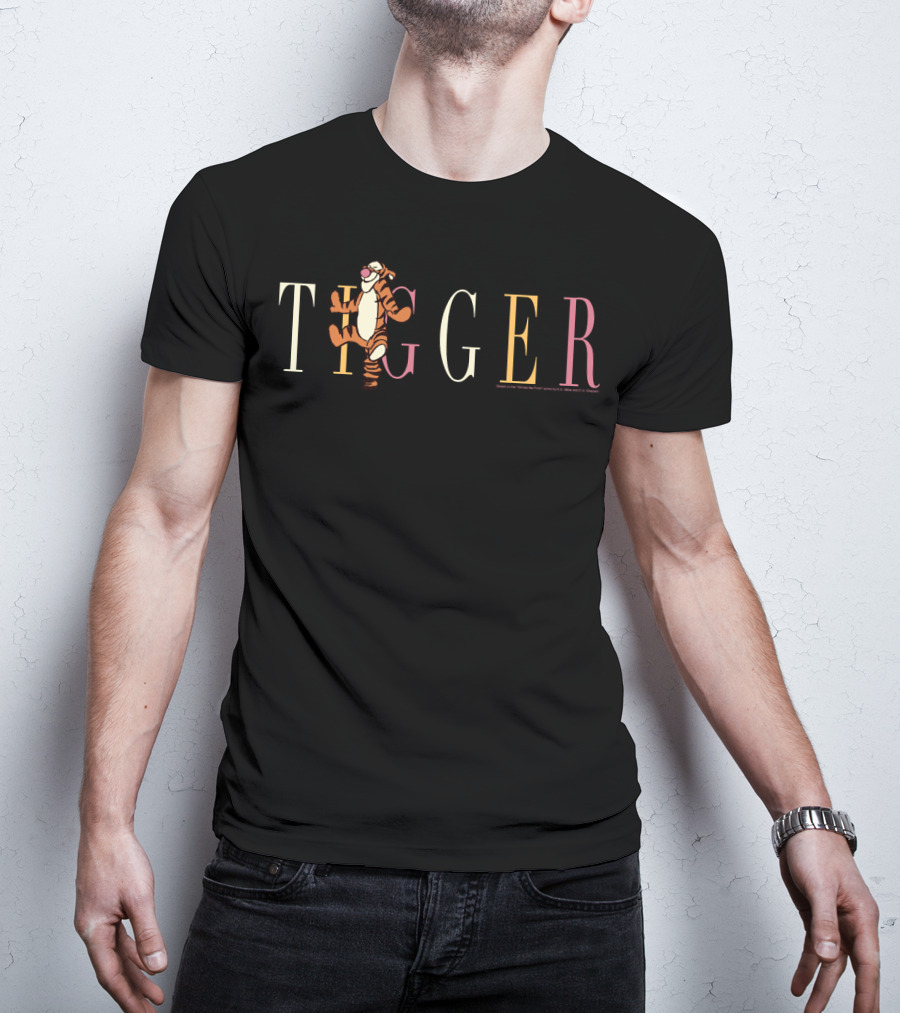 Disney Winnie The Pooh Tigger Character Typography T-Shirt