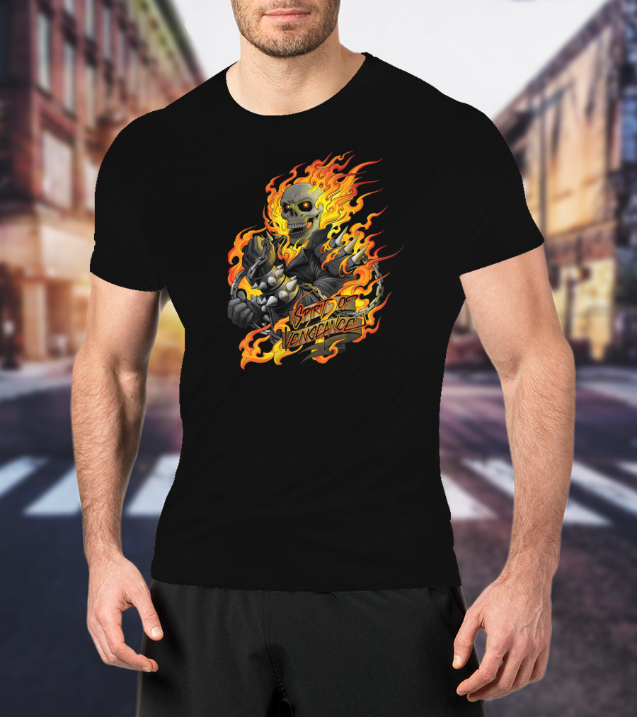 Ghost Rider Marvel Spirit Of Vengeance Flaming Skull T-Shirt