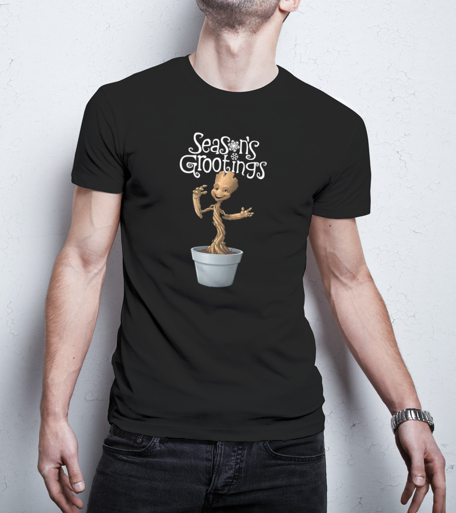 Marvel Groot Season's Grootings Holiday Season Greetings Christmas T-Shirt