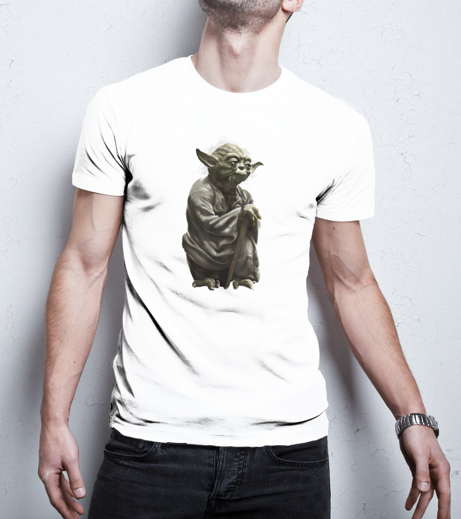 Star Wars Yoda Wise Jedi Master Crouching With Cane T-Shirt