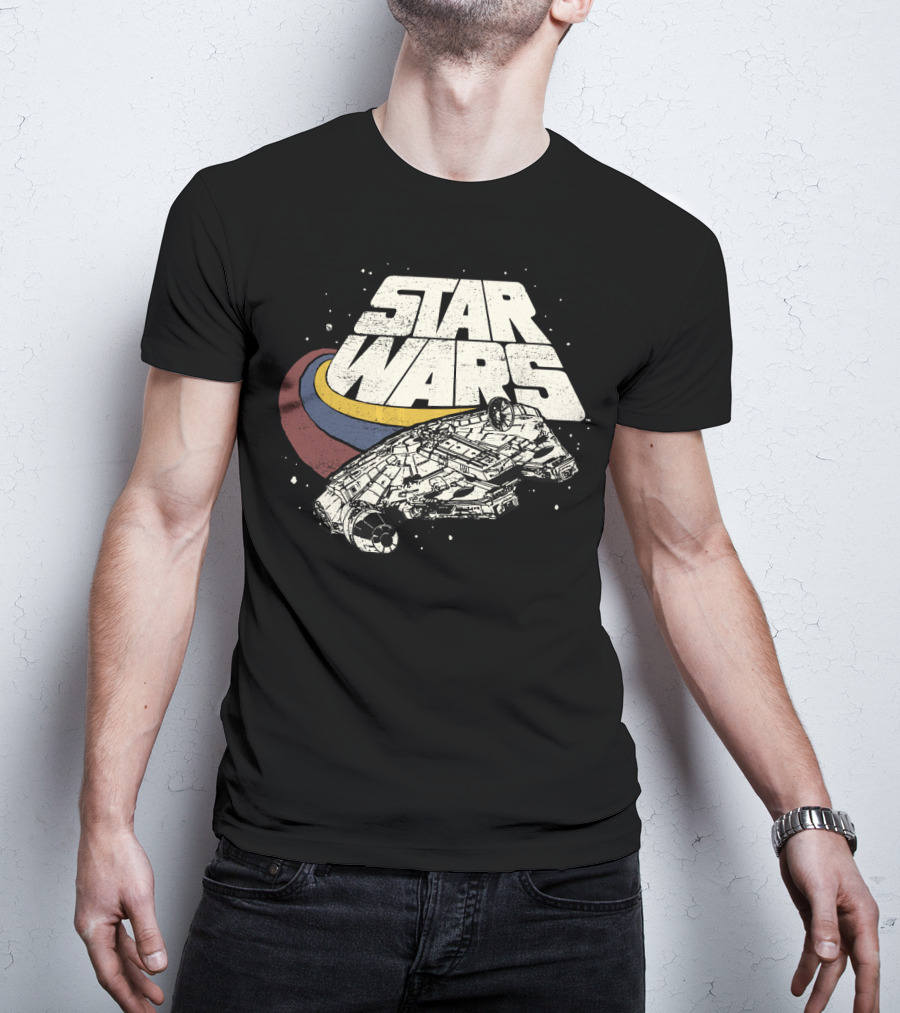 Star Wars Millennium Falcon Retro Three Stripes T-Shirt