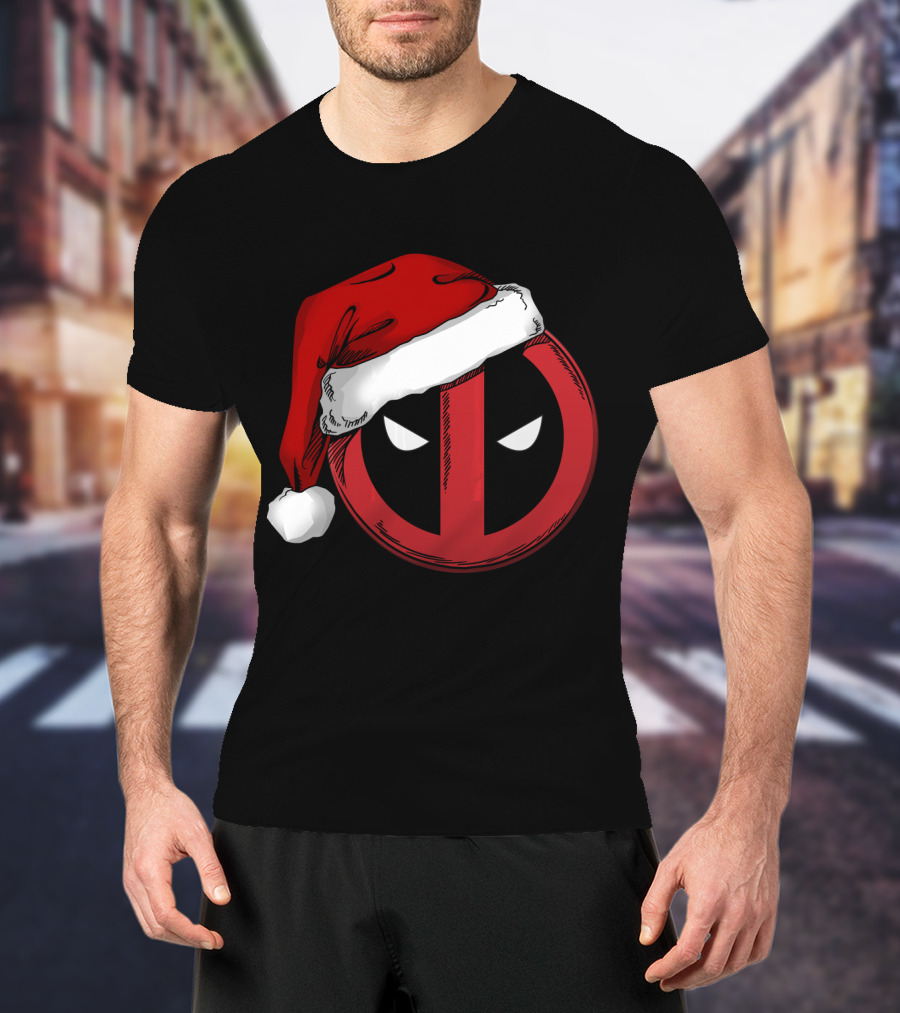 Marvel Deadpool Santa Hat T-Shirt