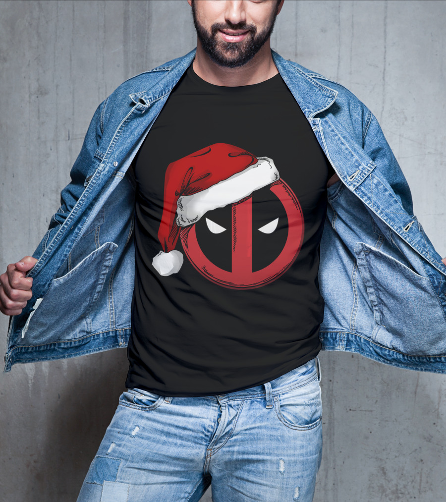 Marvel Deadpool Santa Hat T-Shirt