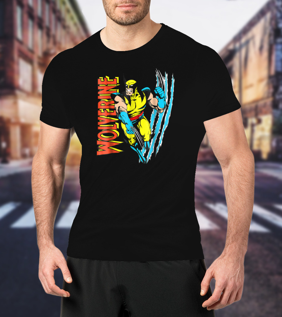 Wolverine X Men Vintage Claw Slice Marvel T-Shirt