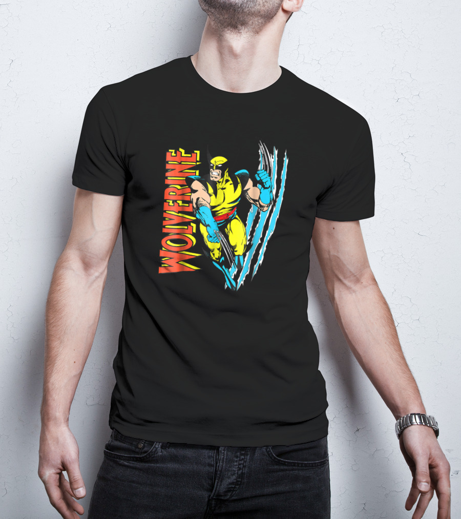 Wolverine X Men Vintage Claw Slice Marvel T-Shirt